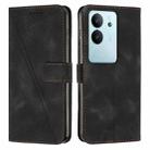 For vivo S17 / vivo S17 Pro Dream Triangle Leather Phone Case with Lanyard(Black) - 1