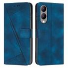 For vivo Y17s Dream Triangle Leather Phone Case with Lanyard(Blue) - 1