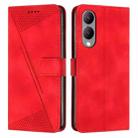 For vivo Y17s Dream Triangle Leather Phone Case with Lanyard(Red) - 1
