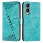 For vivo Y17s Dream Triangle Leather Phone Case with Lanyard(Green) - 1