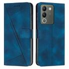 For vivo Y200 Dream Triangle Leather Phone Case with Lanyard(Blue) - 1