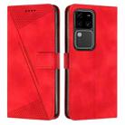 For vivo S18 / S18 Pro Dream Triangle Leather Phone Case with Lanyard(Red) - 1