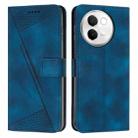 For vivo V30e Dream Triangle Leather Phone Case with Lanyard(Blue) - 1