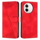 For vivo V30e Dream Triangle Leather Phone Case with Lanyard(Red) - 1