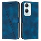 For vivo Y03 / Y18 / Y18e Dream Triangle Leather Phone Case with Lanyard(Blue) - 1