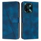 For vivo Y28 4G Dream Triangle Leather Phone Case with Lanyard(Blue) - 1