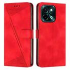 For vivo Y28 4G Dream Triangle Leather Phone Case with Lanyard(Red) - 1