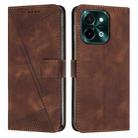 For vivo Y28 4G Dream Triangle Leather Phone Case with Lanyard(Brown) - 1