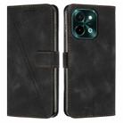 For vivo Y28 4G Dream Triangle Leather Phone Case with Lanyard(Black) - 1