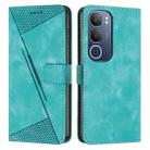 For vivo Y19s Dream Triangle Leather Phone Case with Lanyard(Green) - 1