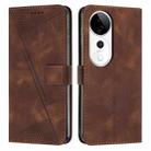 For vivo V40 / V40 Pro / T3 Ultra Dream Triangle Leather Phone Case with Lanyard(Brown) - 1