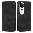 For vivo V40 / V40 Pro / T3 Ultra Dream Triangle Leather Phone Case with Lanyard(Black) - 1