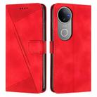For vivo V50 Dream Triangle Leather Phone Case with Lanyard(Red) - 1
