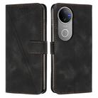 For vivo V50 Dream Triangle Leather Phone Case with Lanyard(Black) - 1