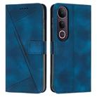For vivo V50 Lite Dream Triangle Leather Phone Case with Lanyard(Blue) - 1