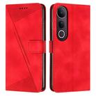 For vivo V50 Lite Dream Triangle Leather Phone Case with Lanyard(Red) - 1