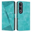 For vivo V50 Lite Dream Triangle Leather Phone Case with Lanyard(Green) - 1