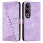 For vivo V50 Lite Dream Triangle Leather Phone Case with Lanyard(Purple) - 1