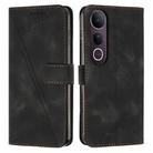 For vivo V50 Lite Dream Triangle Leather Phone Case with Lanyard(Black) - 1