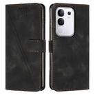 For vivo Y29 4G Dream Triangle Leather Phone Case with Lanyard(Black) - 1