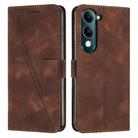 For vivo Y29s 5G / Y04 4G Dream Triangle Leather Phone Case with Lanyard(Brown) - 1