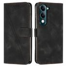 For vivo Y29s 5G / Y04 4G Dream Triangle Leather Phone Case with Lanyard(Black) - 1