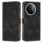 For vivo Y39 5G Global Dream Triangle Leather Phone Case with Lanyard(Black) - 1