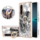 For Sony Xperia 1 IV Electroplating Dual-side IMD Phone Case with Ring Holder(Totem Elephant) - 1