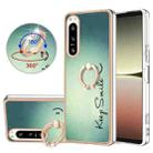 For Sony Xperia 5 IV Electroplating Dual-side IMD Phone Case with Ring Holder(Smile) - 1