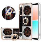 For Sony Xperia 10 IV Electroplating Dual-side IMD Phone Case with Ring Holder(Retro Radio) - 1