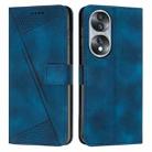 For Honor 70 Dream Triangle Leather Phone Case with Lanyard(Blue) - 1