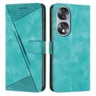 For Honor 70 Dream Triangle Leather Phone Case with Lanyard(Green) - 1