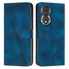 For Honor 80 Dream Triangle Leather Phone Case with Lanyard(Blue) - 1