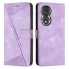 For Honor 80 Dream Triangle Leather Phone Case with Lanyard(Purple) - 1