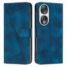 For Honor 90 Dream Triangle Leather Phone Case with Lanyard(Blue) - 1