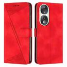 For Honor 90 Dream Triangle Leather Phone Case with Lanyard(Red) - 1