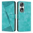 For Honor 90 Dream Triangle Leather Phone Case with Lanyard(Green) - 1