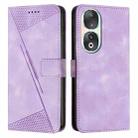 For Honor 90 Dream Triangle Leather Phone Case with Lanyard(Purple) - 1