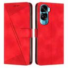 For Honor 90 Lite Dream Triangle Leather Phone Case with Lanyard(Red) - 1