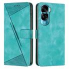 For Honor 90 Lite Dream Triangle Leather Phone Case with Lanyard(Green) - 1