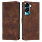 For Honor 90 Lite Dream Triangle Leather Phone Case with Lanyard(Brown) - 1