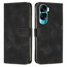 For Honor 90 Lite Dream Triangle Leather Phone Case with Lanyard(Black) - 1