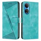 For Honor X7 4G Dream Triangle Leather Phone Case with Lanyard(Green) - 1