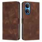 For Honor X7 4G Dream Triangle Leather Phone Case with Lanyard(Brown) - 1