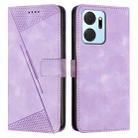 For Honor X7a Dream Triangle Leather Phone Case with Lanyard(Purple) - 1