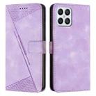 For Honor X8 4G Dream Triangle Leather Phone Case with Lanyard(Purple) - 1