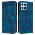 For Honor X8 5G Dream Triangle Leather Phone Case with Lanyard(Blue) - 1