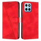 For Honor X8 5G Dream Triangle Leather Phone Case with Lanyard(Red) - 1