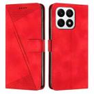 For Honor X8a Dream Triangle Leather Phone Case with Lanyard(Red) - 1