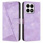 For Honor X8a Dream Triangle Leather Phone Case with Lanyard(Purple) - 1